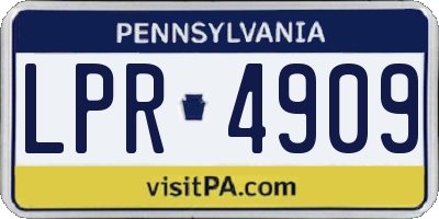 PA license plate LPR4909