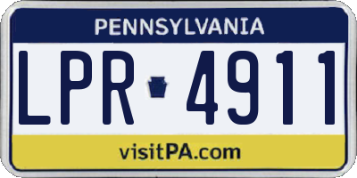 PA license plate LPR4911
