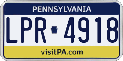 PA license plate LPR4918