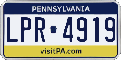 PA license plate LPR4919