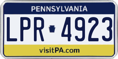 PA license plate LPR4923