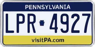 PA license plate LPR4927