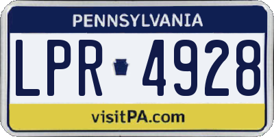 PA license plate LPR4928
