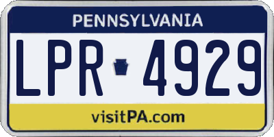 PA license plate LPR4929