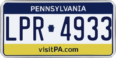 PA license plate LPR4933