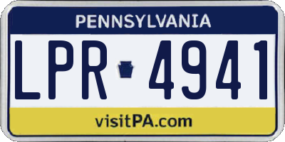PA license plate LPR4941