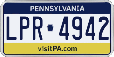PA license plate LPR4942