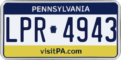 PA license plate LPR4943