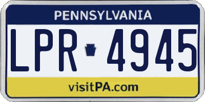PA license plate LPR4945