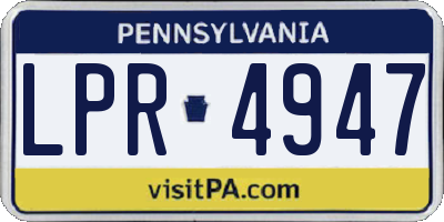 PA license plate LPR4947
