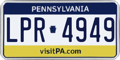 PA license plate LPR4949
