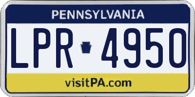 PA license plate LPR4950
