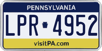 PA license plate LPR4952
