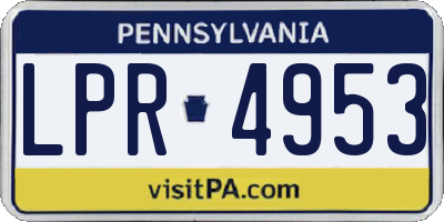 PA license plate LPR4953