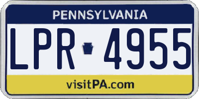 PA license plate LPR4955