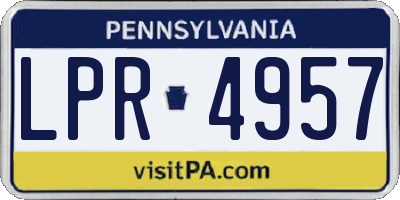 PA license plate LPR4957