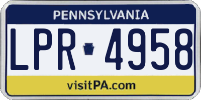 PA license plate LPR4958