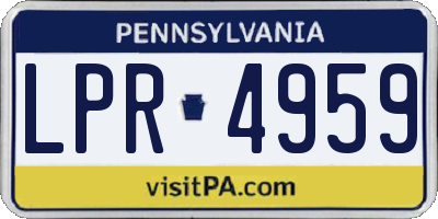 PA license plate LPR4959