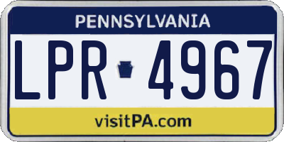 PA license plate LPR4967