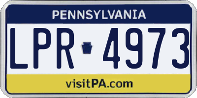 PA license plate LPR4973