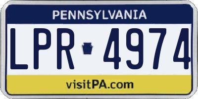 PA license plate LPR4974