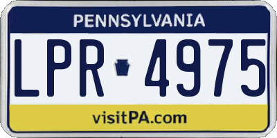 PA license plate LPR4975