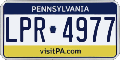 PA license plate LPR4977