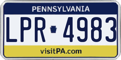 PA license plate LPR4983