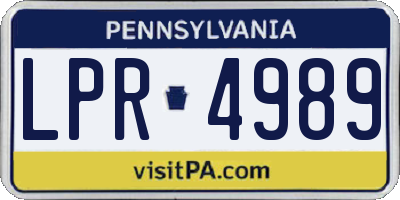 PA license plate LPR4989