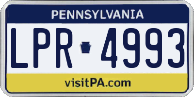PA license plate LPR4993