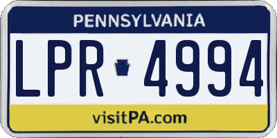 PA license plate LPR4994