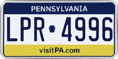 PA license plate LPR4996