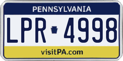 PA license plate LPR4998