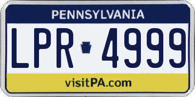 PA license plate LPR4999