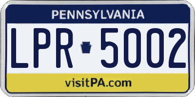 PA license plate LPR5002