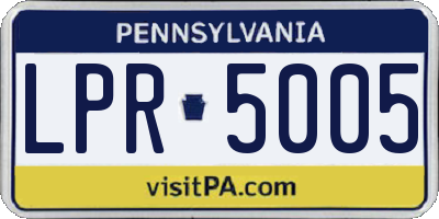PA license plate LPR5005