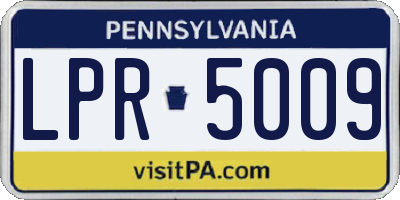 PA license plate LPR5009