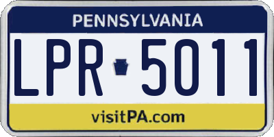PA license plate LPR5011