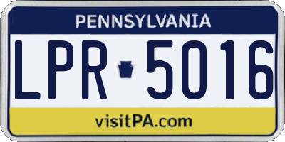 PA license plate LPR5016