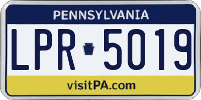 PA license plate LPR5019