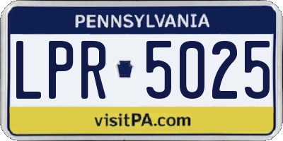 PA license plate LPR5025
