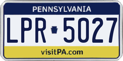 PA license plate LPR5027