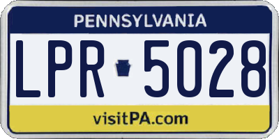 PA license plate LPR5028