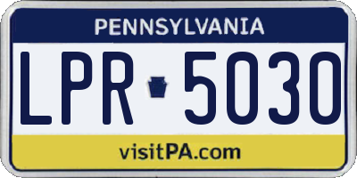 PA license plate LPR5030