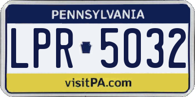 PA license plate LPR5032