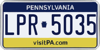 PA license plate LPR5035