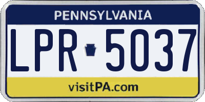 PA license plate LPR5037