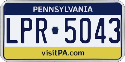 PA license plate LPR5043