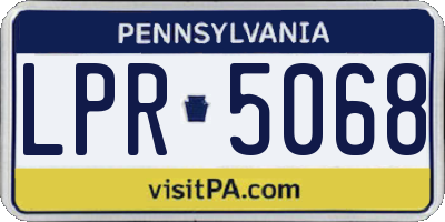 PA license plate LPR5068