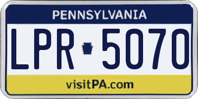 PA license plate LPR5070